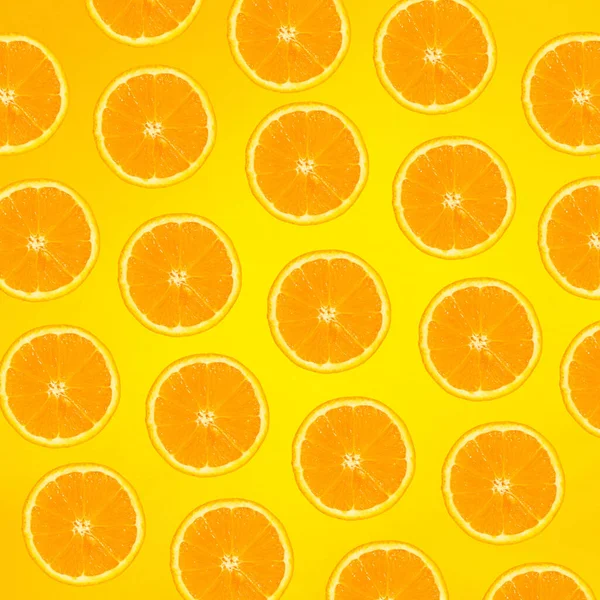 Motif Orange Sur Fond Jaune Concept Idée Colorée — Photo