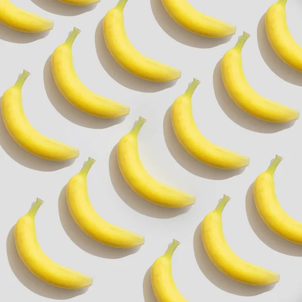 Banán Minta Fehér Hátterben Lay Top View Koncepció — Stock Fotó