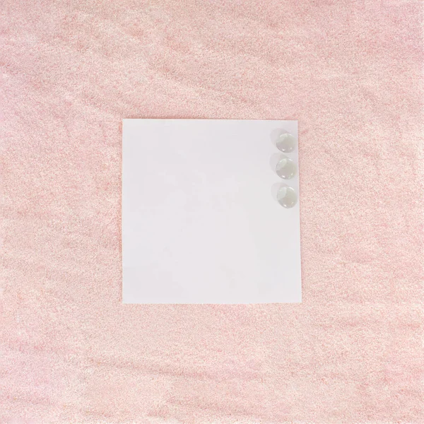Pastel Beige Sandy Minimal Flat Lay Design Transparent Stones Summer — Stock Photo, Image