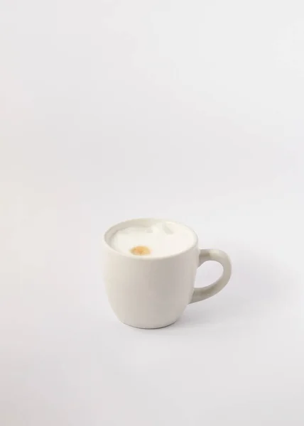 Tazza Caffè Bianco Sfondo Bianco Idea Estetica Concetto Minimale — Foto Stock