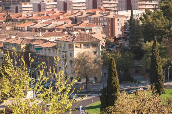 Horizontale Luftaufnahme Der Stadt Toledo Spanien — Stockfoto