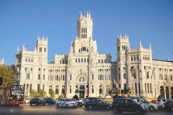 Madrid Spain 2019 칼레데알 Calle Alcala 팔라시오데 벨레스 Palacio Cibeles — 스톡 사진