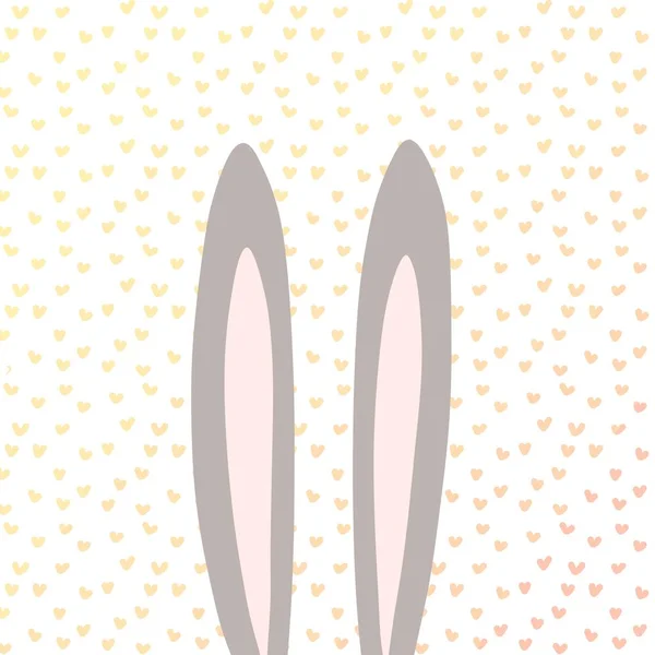 Oreilles Lapin Pâques Avec Des Cœurs Dessinés Main Illustration Pâques — Photo