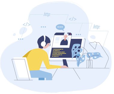 Ağ geliştirici evden çalışıyor. Tasarımcı, müşteriyle video bağlantısı yoluyla iletişim kurar. Bir programcı dizüstü bilgisayarda bir proje üzerinde çalışıyor..