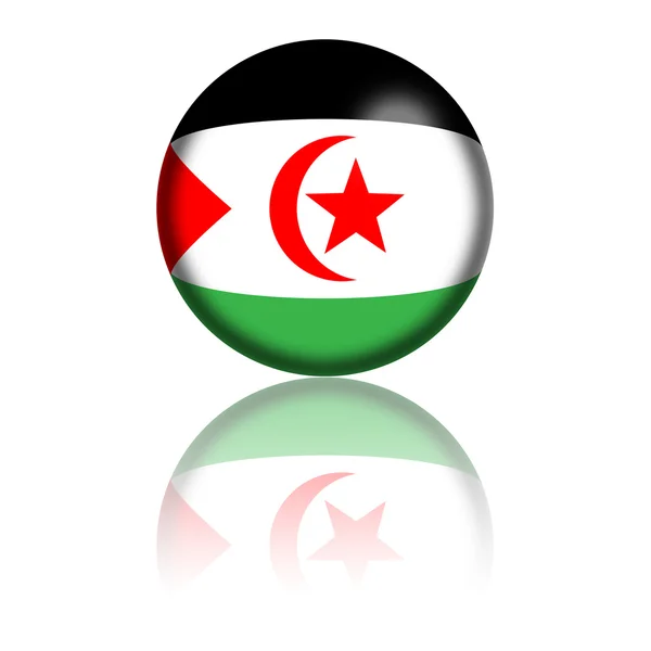 Western Sahara Flag Sphere 3D Rendering — стокове фото