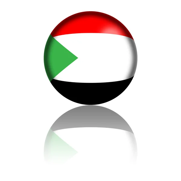 Bandera de Sudán Esfera 3D Renderizado — Foto de Stock