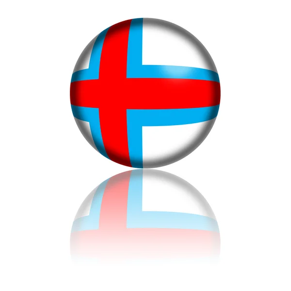 Bandiera delle Isole Faroe Sfera 3D Rendering — Foto Stock