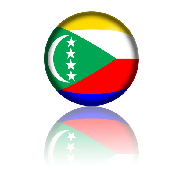 Прапор Коморських островів сфери 3d-рендерінг — стокове фото