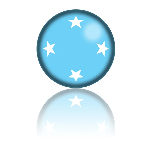 Vlajka Mikronésie koule 3d vykreslování — Stock fotografie
