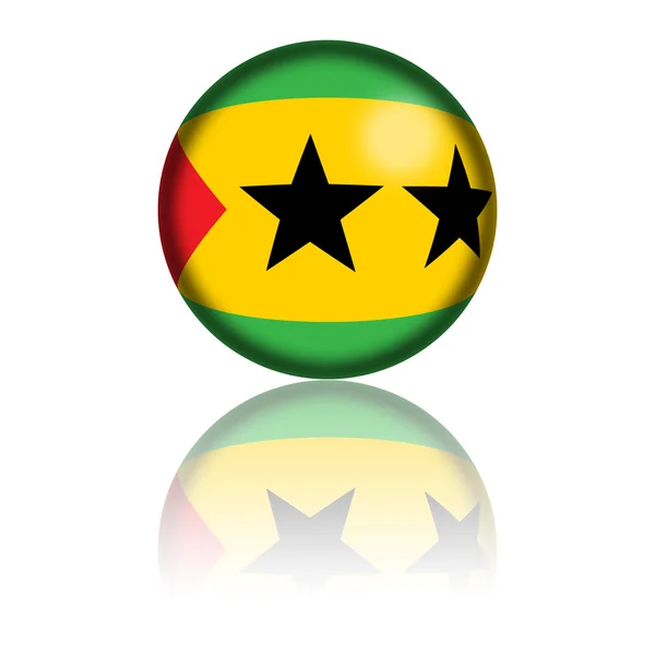 São Tomé e Príncipe Bandeira Esfera 3D Renderização — Fotografia de Stock