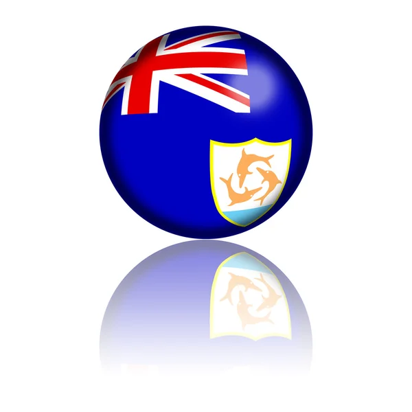 Anguilla Flag Sphere 3D Rendering — Stock Photo, Image