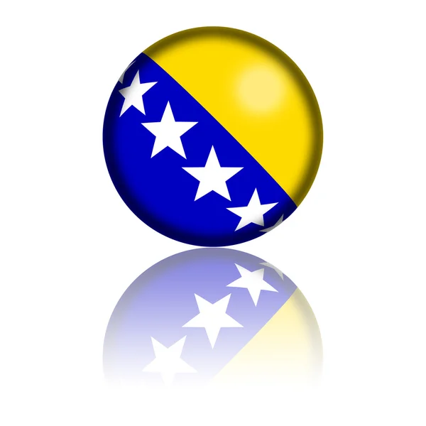 Bandera de Bosnia y Herzegovina Esfera 3D Renderizado —  Fotos de Stock