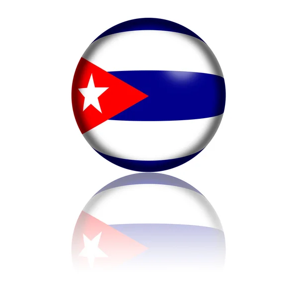 Drapeau de Cuba Sphère rendu 3D — Photo