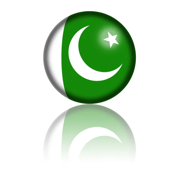 Bandera de Pakistán Esfera 3D Renderizado — Foto de Stock