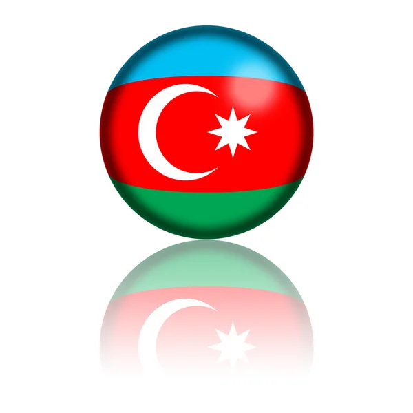 Azerbaijan Flagge Kugel 3D-Darstellung — Stockfoto