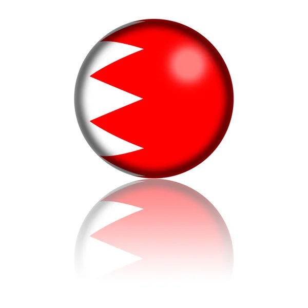 Bandera de Bahréin Esfera 3D Renderizado — Foto de Stock