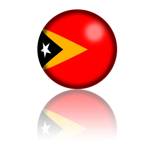 Timor Oriental Bandera Esfera 3D Renderizado —  Fotos de Stock