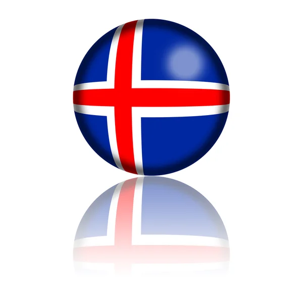 Islanda Bandiera Sfera 3D Rendering — Foto Stock