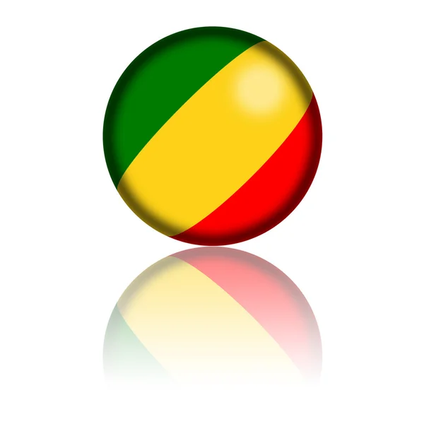 共和国刚果民主共和国国旗球 3d 渲染 — 图库照片