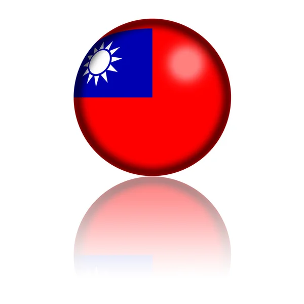 台湾国旗球 3d 渲染 — 图库照片