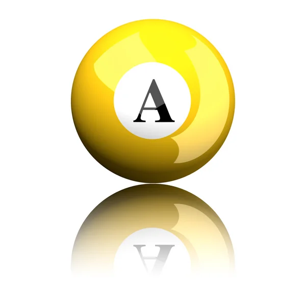 Alphabet Letter A Sphere 3D Rendering — Stock Photo, Image