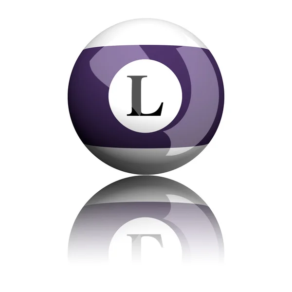 Letra alfabeto L Esfera 3D Renderização — Fotografia de Stock