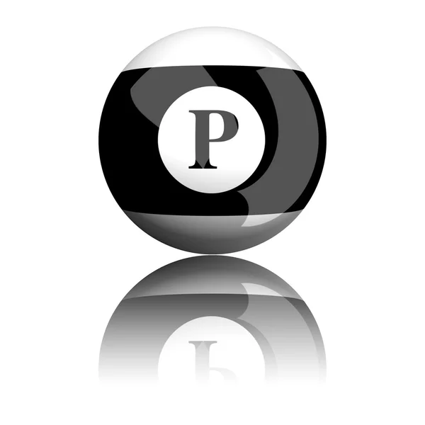 Letra alfabeto P Esfera 3D Renderização — Fotografia de Stock