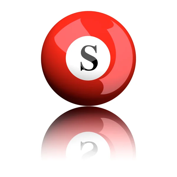 Alfabet Letter S Sphere 3D-Rendering — Stockfoto