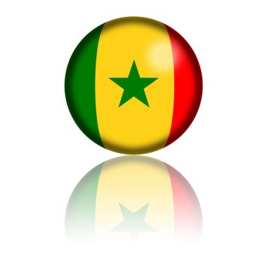 Senegal bayrak küre 3d render