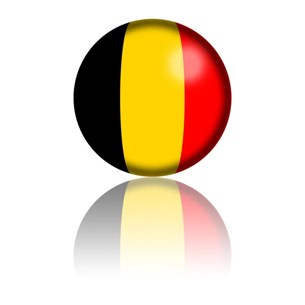 Vlag van België bol 3D-Rendering — Stockfoto