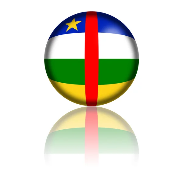 Vlag van de Centraal-Afrikaanse Republiek bol 3D-Rendering — Stockfoto