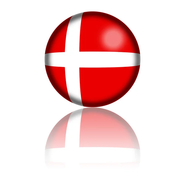 Denmark Flag Sphere 3D Rendering — Stok Foto