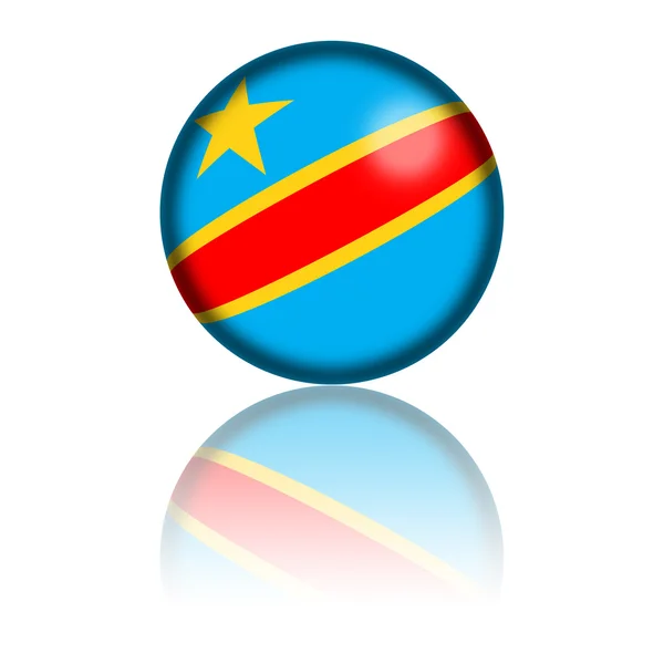民主共和国コンゴ国旗球 3 d レンダリング — ストック写真
