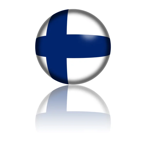 Vlag van Finland bol 3D-Rendering — Stockfoto