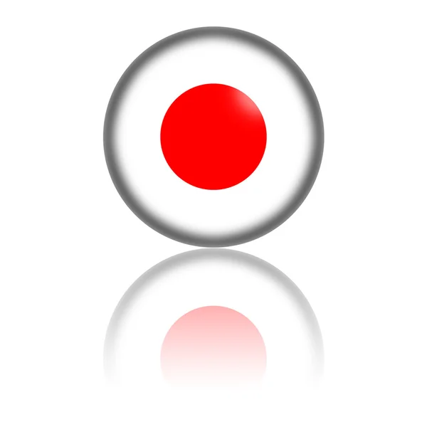 Σημαία της Ιαπωνίας σφαίρα 3d Rendering — Φωτογραφία Αρχείου