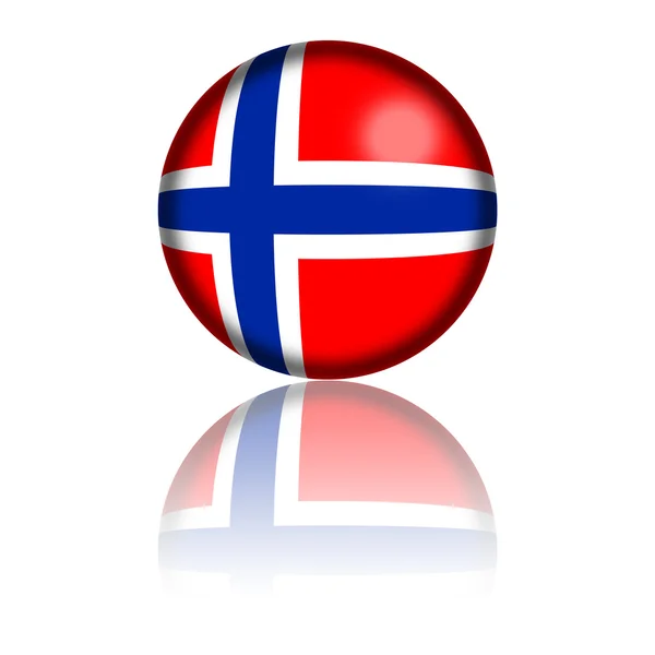 Norveç bayrağı küre 3d render — Stok fotoğraf