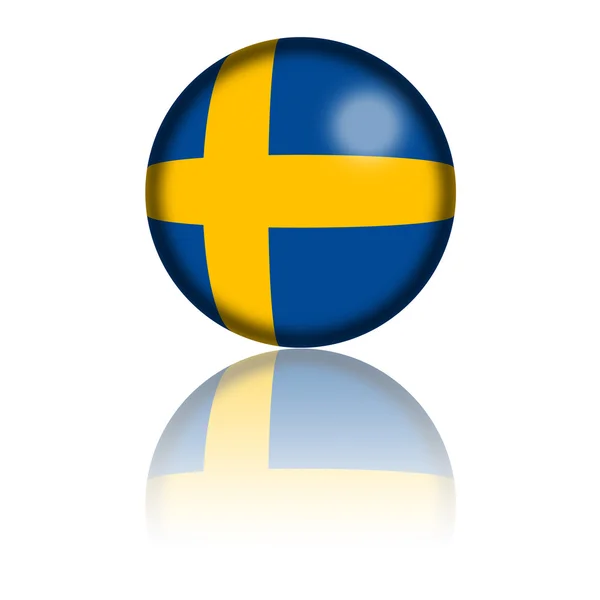 Vlag van Zweden bol 3D-Rendering — Stockfoto