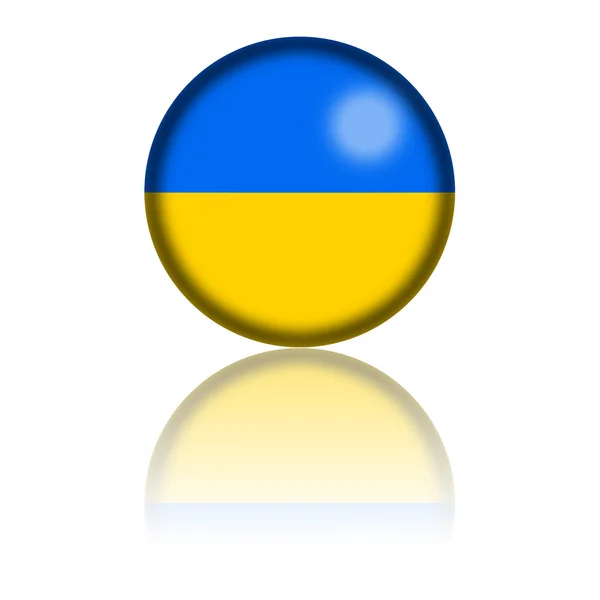 乌克兰国旗球 3d 渲染 — 图库照片