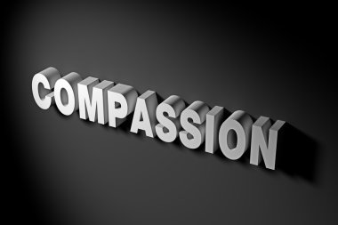 Merhamet kavramı 3d render metin