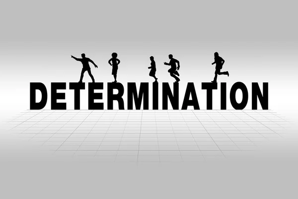 Conceito de Determinação Ilustrado por Palavra de Determinação em Silhueta — Fotografia de Stock