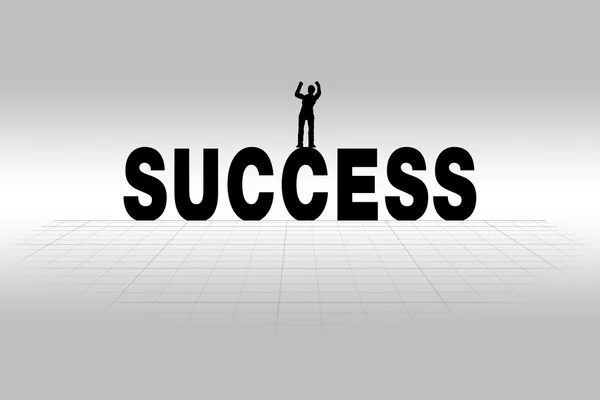 Concetto di successo Illustrato da Success Word in Silhouette — Foto Stock
