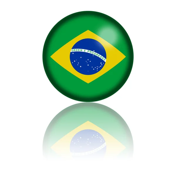 Bandera de Brasil Esfera 3D Renderizado — Foto de Stock