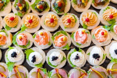 Kokteyl aperatif yiyecek arka plan