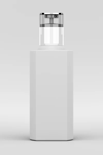 化妆品瓶容器上白色，孤立 3d 渲染 — 图库照片