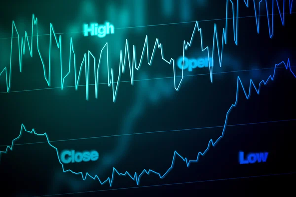 Γράφημα χρηματιστηριακή αγορά με μπλε χρώμα — Φωτογραφία Αρχείου