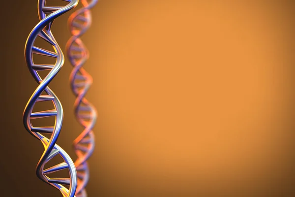 Estrutura de DNA humano Fundo, 3D Rendering — Fotografia de Stock