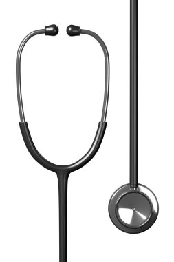 Beyaz izole stetoskop 3d render
