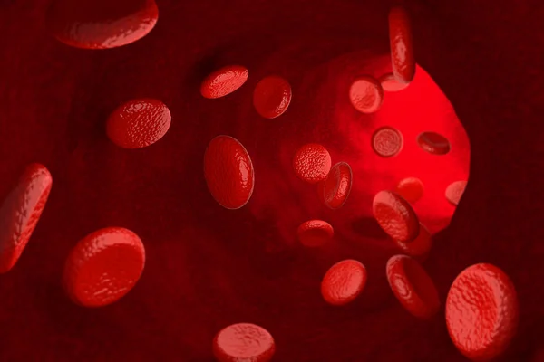 Красные кровяные тельца в вене, 3D рендеринг — стоковое фото