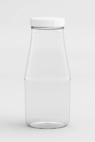 Empty Glass Bottle for Milk Isolated, 3D Rendering — Stock Photo, Image