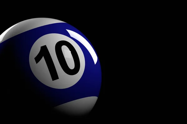Bola de piscina número 10, renderização 3D — Fotografia de Stock